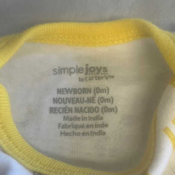 Carter's - LIKE NEW - Yellow and White convertible sleep gown w/ giraffe print - Picture 2 of 4